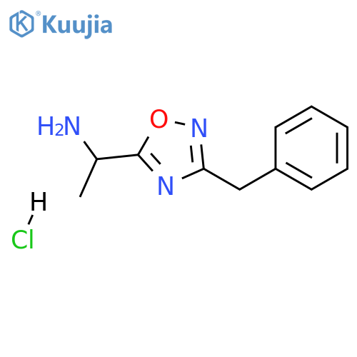 1-(3-benzyl-1,2,4-oxadiazol-5-yl)ethan-1-amine hydrochloride structure