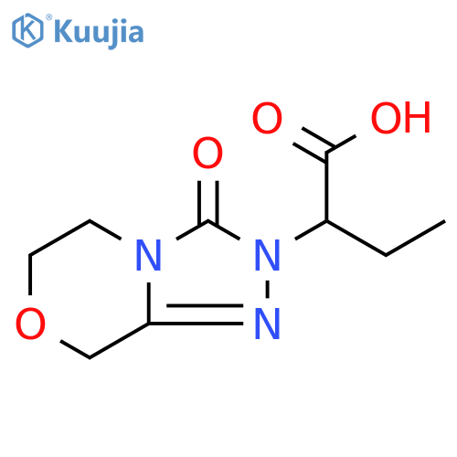 2-{3-oxo-2H,3H,5H,6H,8H-1,2,4triazolo3,4-cmorpholin-2-yl}butanoic acid structure