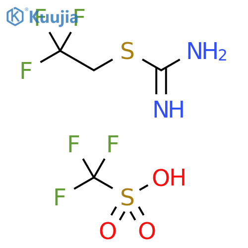 (2,2,2-trifluoroethyl)sulfanylmethanimidamide trifluoromethanesulfonic acid structure