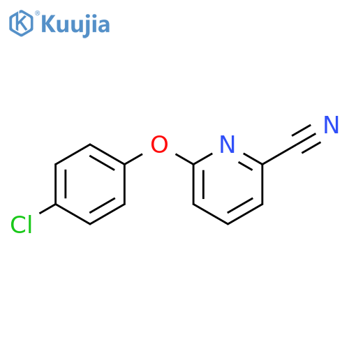 6-(4-chlorophenoxy)pyridine-2-carbonitrile structure