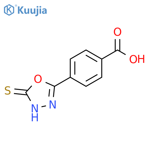 4-(5-sulfanyl-1,3,4-oxadiazol-2-yl)benzoic acid structure