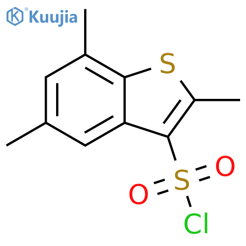 2,5,7-trimethyl-1-benzothiophene-3-sulfonyl chloride structure