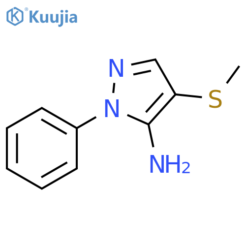 4-(methylsulfanyl)-1-phenyl-1H-pyrazol-5-amine structure