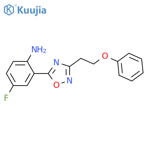 4-fluoro-2-3-(2-phenoxyethyl)-1,2,4-oxadiazol-5-ylaniline structure