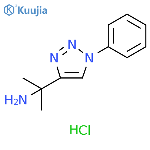2-(1-phenyl-1H-1,2,3-triazol-4-yl)propan-2-amine hydrochloride structure