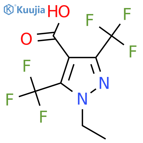 1-Ethyl-3,5-bis(trifluoromethyl)-1H-pyrazole-4-carboxylic acid structure