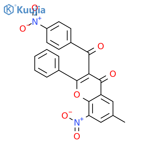 4H-1-Benzopyran-4-one, 6-methyl-8-nitro-3-(4-nitrobenzoyl)-2-phenyl- structure