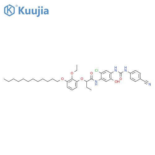 Butanamide,N-[2-chloro-4-[[[(4-cyanophenyl)amino]carbonyl]amino]-5-hydroxyphenyl]-2-[3-(dodecyloxy)-2-ethoxyphenoxy]- structure