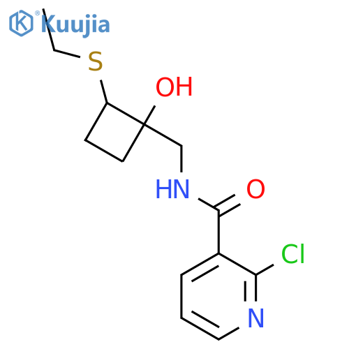 2-chloro-N-{2-(ethylsulfanyl)-1-hydroxycyclobutylmethyl}pyridine-3-carboxamide structure
