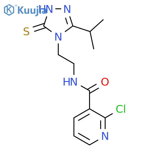 2-chloro-N-{2-[3-(propan-2-yl)-5-sulfanyl-4H-1,2,4-triazol-4-yl]ethyl}pyridine-3-carboxamide structure