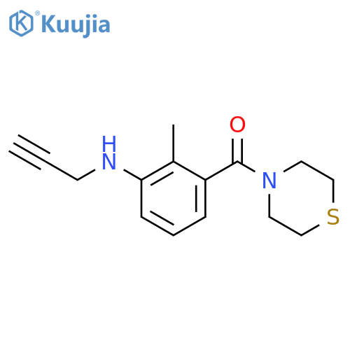 2-methyl-N-(prop-2-yn-1-yl)-3-(thiomorpholine-4-carbonyl)aniline structure