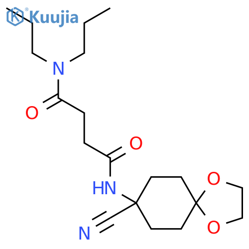 N'-{8-cyano-1,4-dioxaspiro[4.5]decan-8-yl}-N,N-dipropylbutanediamide structure