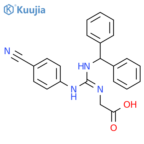 Glycine,N-[[(4-cyanophenyl)amino][(diphenylmethyl)amino]methylene]- structure