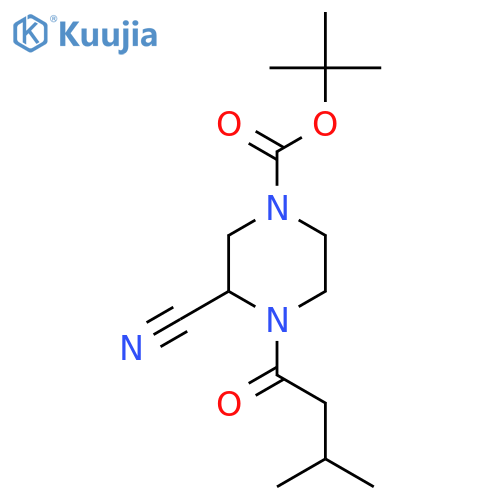 tert-butyl 3-cyano-4-(3-methylbutanoyl)piperazine-1-carboxylate structure