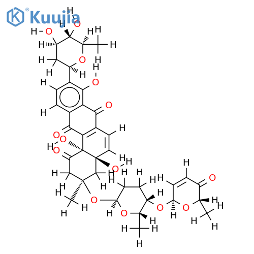 3-alpha-L-rhodinosyl-4->1-alpha-L-aculosylaquayamycin structure