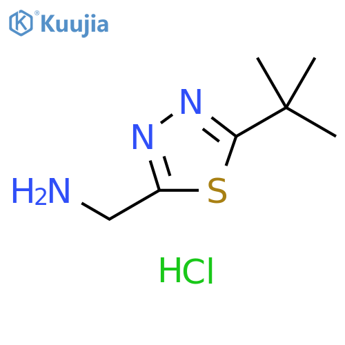 (5-tert-butyl-1,3,4-thiadiazol-2-yl)methanamine hydrochloride structure