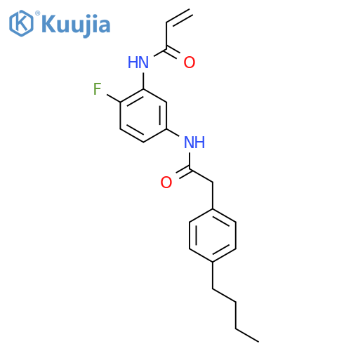 N-{5-[2-(4-butylphenyl)acetamido]-2-fluorophenyl}prop-2-enamide structure