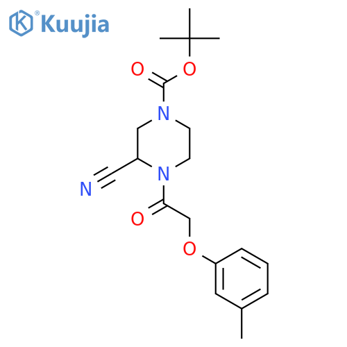 Tert-butyl 3-cyano-4-[2-(3-methylphenoxy)acetyl]piperazine-1-carboxylate structure