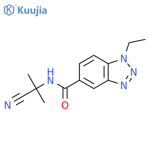 N-(1-cyano-1-methylethyl)-1-ethyl-1H-1,2,3-benzotriazole-5-carboxamide structure