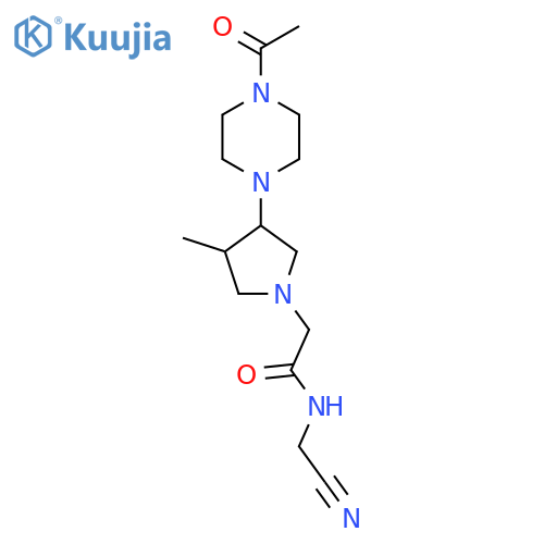 2-[3-(4-acetylpiperazin-1-yl)-4-methylpyrrolidin-1-yl]-N-(cyanomethyl)acetamide structure