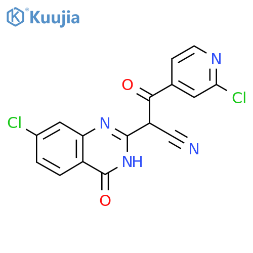 2-(7-Chloro-4-oxo-3,4-dihydroquinazolin-2-yl)-3-(2-chloropyridin-4-yl)-3-oxopropanenitrile structure
