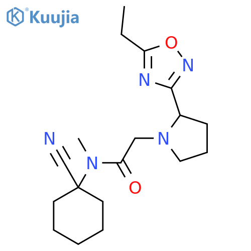 N-(1-cyanocyclohexyl)-2-[2-(5-ethyl-1,2,4-oxadiazol-3-yl)pyrrolidin-1-yl]-N-methylacetamide structure