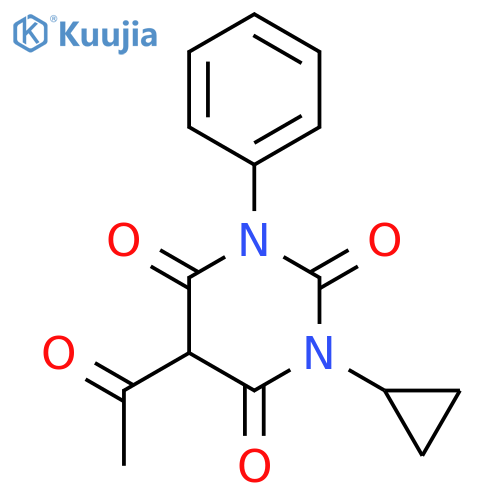 2,4,6(1H,3H,5H)-Pyrimidinetrione, 5-acetyl-1-cyclopropyl-3-phenyl- structure