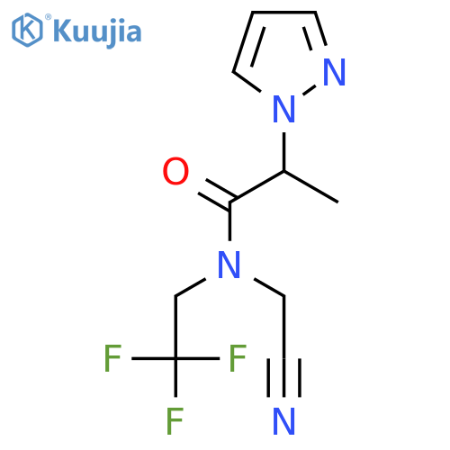 N-(cyanomethyl)-2-(1H-pyrazol-1-yl)-N-(2,2,2-trifluoroethyl)propanamide structure