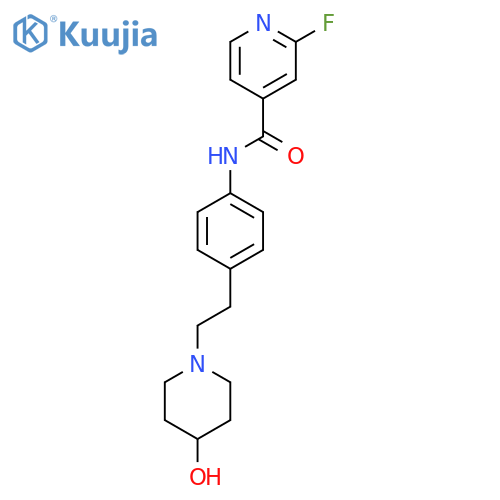 2-fluoro-N-{4-[2-(4-hydroxypiperidin-1-yl)ethyl]phenyl}pyridine-4-carboxamide structure