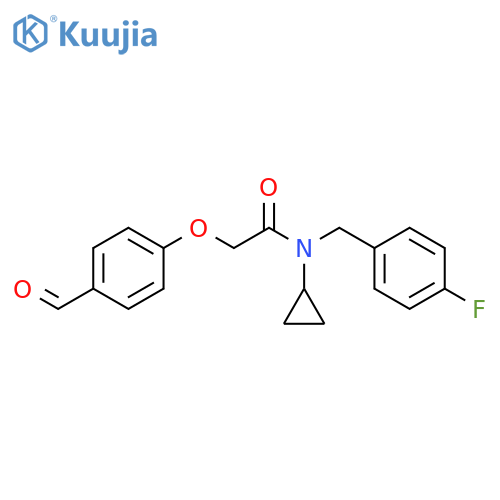 N-Cyclopropyl-N-[(4-fluorophenyl)methyl]-2-(4-formylphenoxy)acetamide structure