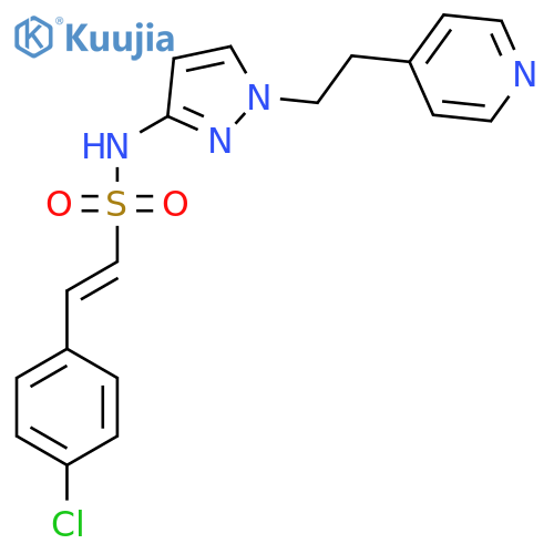 (E)-2-(4-Chlorophenyl)-N-[1-(2-pyridin-4-ylethyl)pyrazol-3-yl]ethenesulfonamide structure