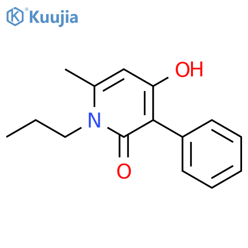 2(1H)-Pyridinone, 4-hydroxy-6-methyl-3-phenyl-1-propyl- structure