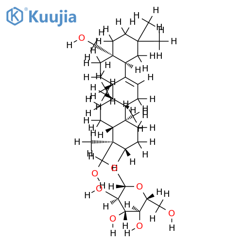 3-beta,23,28-trihydroxy-olean-12-en-3-O-beta-D-glucopyranoside structure