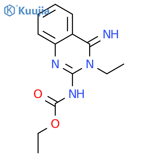 Carbamic acid, (3-ethyl-3,4-dihydro-4-imino-2-quinazolinyl)-, ethyl ester structure