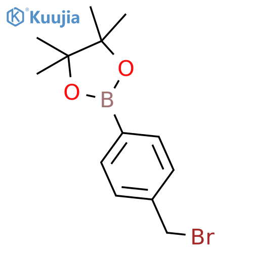 2-[4-(bromomethyl)phenyl]-4,4,5,5-tetramethyl-1,3,2-dioxaborolane structure
