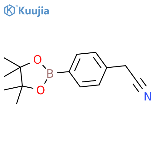 2-[4-(tetramethyl-1,3,2-dioxaborolan-2-yl)phenyl]acetonitrile structure