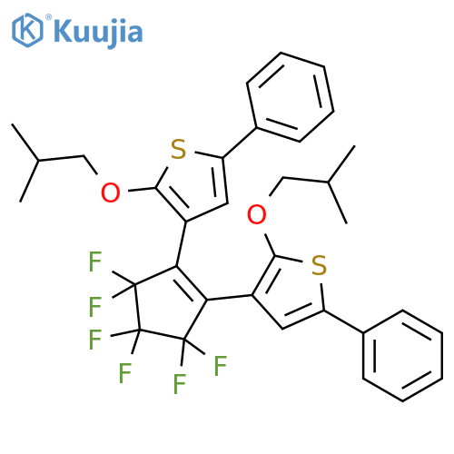 Thiophene, 3,3'-(3,3,4,4,5,5-hexafluoro-1-cyclopentene-1,2-diyl)bis[2-(2-methylpropoxy)-5-phenyl- structure