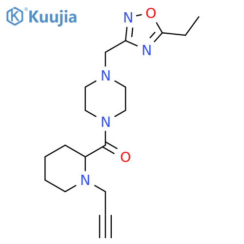 [4-[(5-Ethyl-1,2,4-oxadiazol-3-yl)methyl]piperazin-1-yl]-(1-prop-2-ynylpiperidin-2-yl)methanone structure