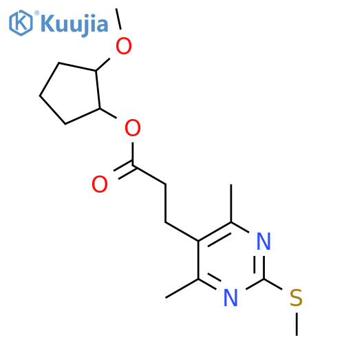 (2-Methoxycyclopentyl) 3-(4,6-dimethyl-2-methylsulfanylpyrimidin-5-yl)propanoate structure