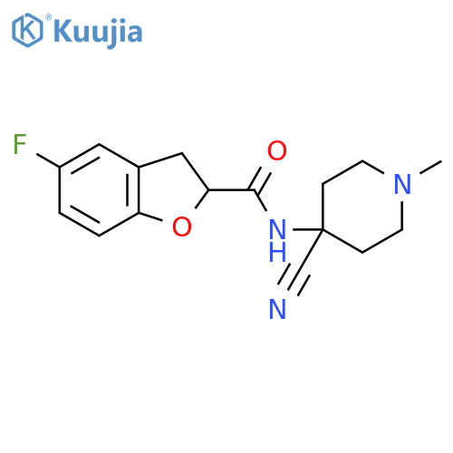 N-(4-Cyano-1-methylpiperidin-4-YL)-5-fluoro-2,3-dihydro-1-benzofuran-2-carboxamide structure