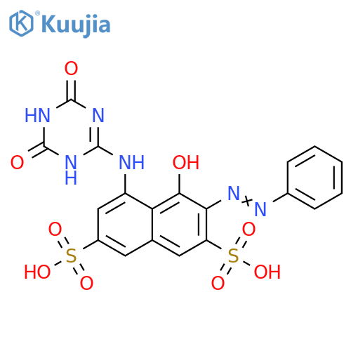 2,7-Naphthalenedisulfonic acid,4-hydroxy-3-(phenylazo)-5-[(1,4,5,6-tetrahydro-4,6-dioxo-1,3,5-triazin-2-yl)amino]- structure