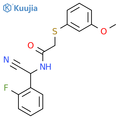 N-[Cyano-(2-fluorophenyl)methyl]-2-(3-methoxyphenyl)sulfanylacetamide structure