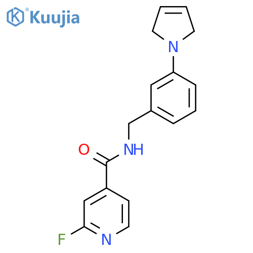 N-[[3-(2,5-Dihydropyrrol-1-yl)phenyl]methyl]-2-fluoropyridine-4-carboxamide structure
