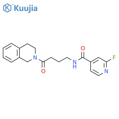2-fluoro-N-[4-oxo-4-(1,2,3,4-tetrahydroisoquinolin-2-yl)butyl]pyridine-4-carboxamide structure