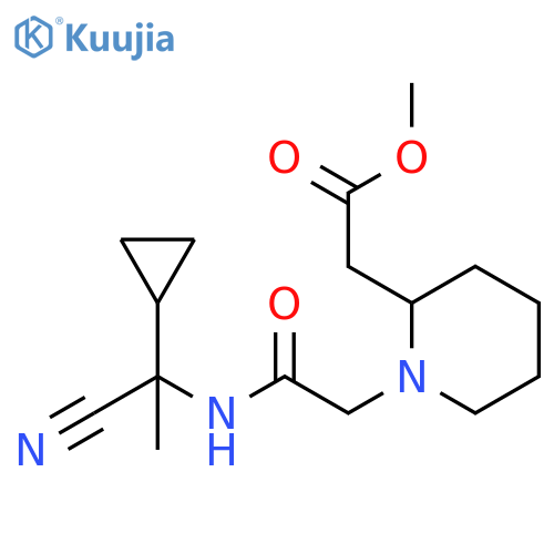 Methyl 1-[2-[(1-cyano-1-cyclopropylethyl)amino]-2-oxoethyl]-2-piperidineacetate structure