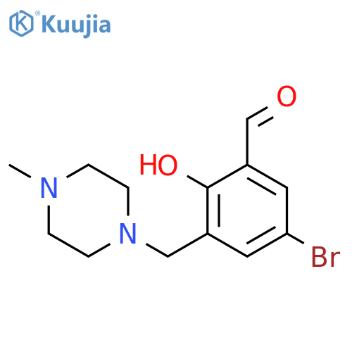 Benzaldehyde, 5-bromo-2-hydroxy-3-[(4-methyl-1-piperazinyl)methyl]- structure