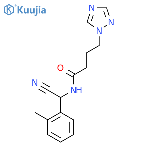 N-[Cyano-(2-methylphenyl)methyl]-4-(1,2,4-triazol-1-yl)butanamide structure