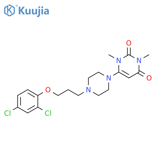 2,4(1H,3H)-Pyrimidinedione, 6-[4-[3-(2,4-dichlorophenoxy)propyl]-1-piperazinyl]-1,3-dimethyl- structure
