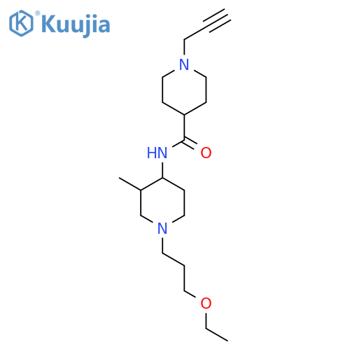 N-[1-(3-Ethoxypropyl)-3-methylpiperidin-4-yl]-1-prop-2-ynylpiperidine-4-carboxamide structure