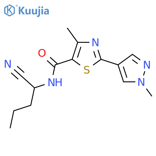 N-(1-Cyanobutyl)-4-methyl-2-(1-methylpyrazol-4-YL)-1,3-thiazole-5-carboxamide structure